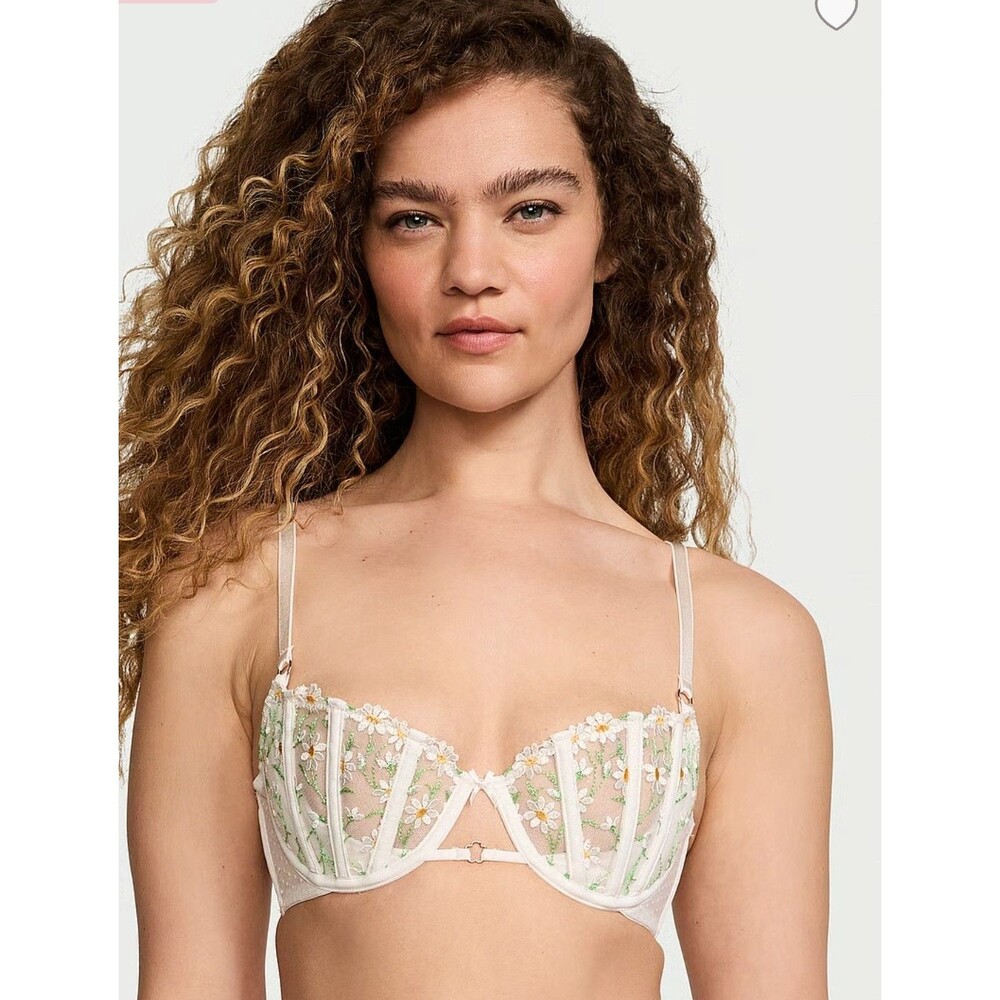 Victoria’s Secret Dream Angels Wicked Unlined Daisy Chain Embrodered Bra 36G NEW